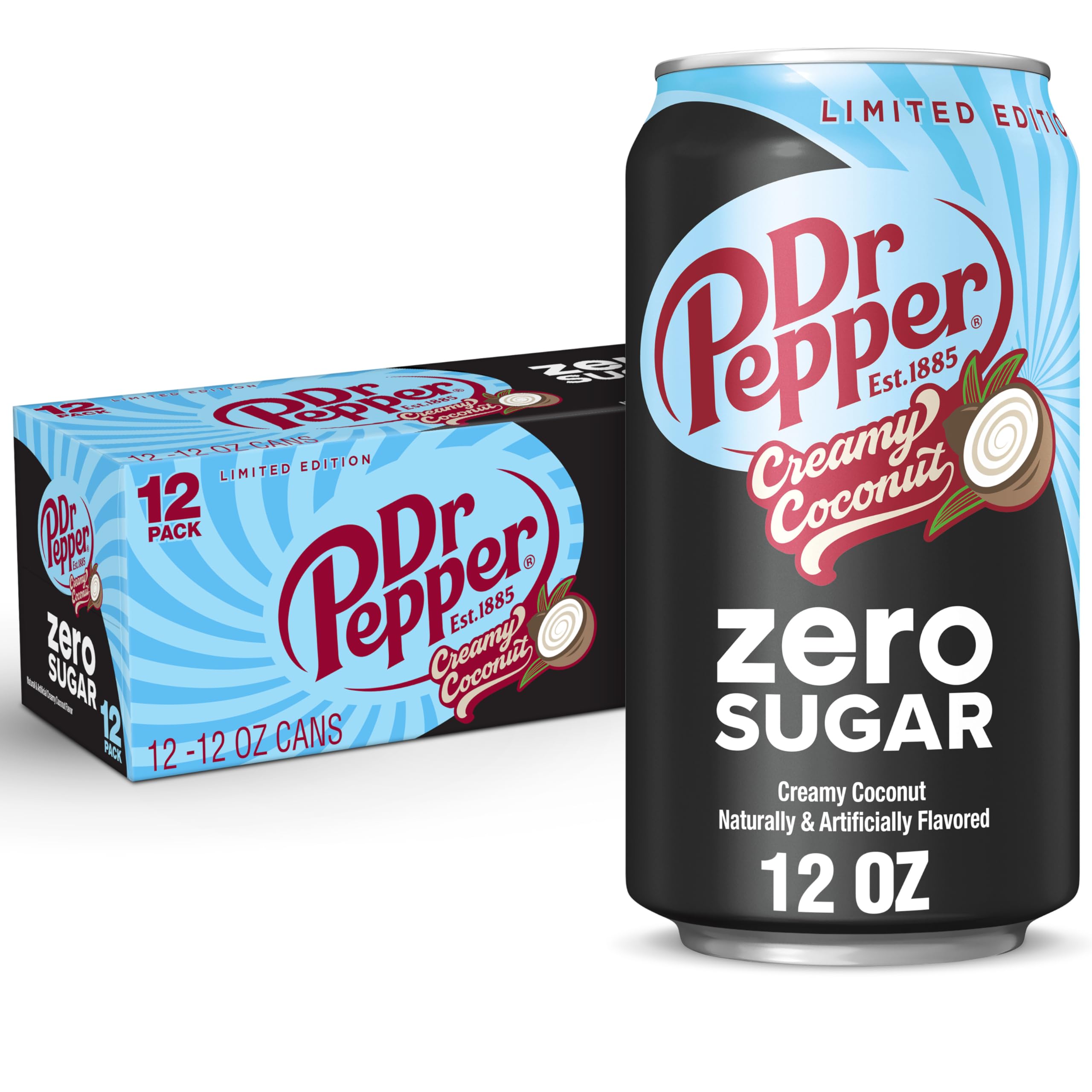 Amazon.com : Dr Pepper Zero Sugar Creamy Coconut Soda, 12 fl oz